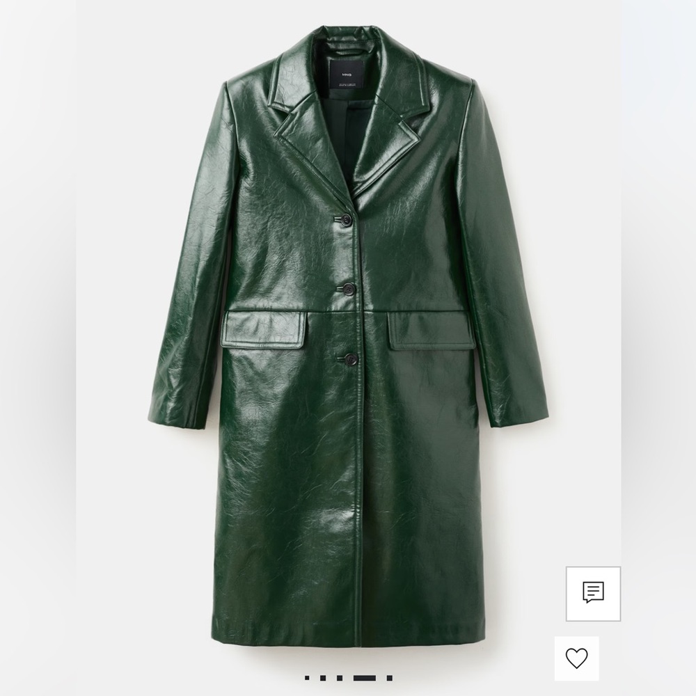 Mango LONG FAUX-LEATHER COAT